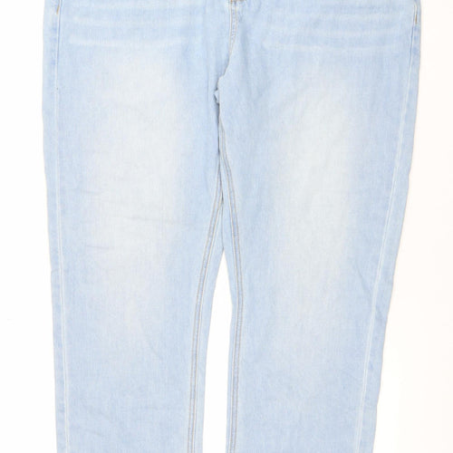 Tamnoon Denim Men Blue Light Wash Straight Jeans Size 46
