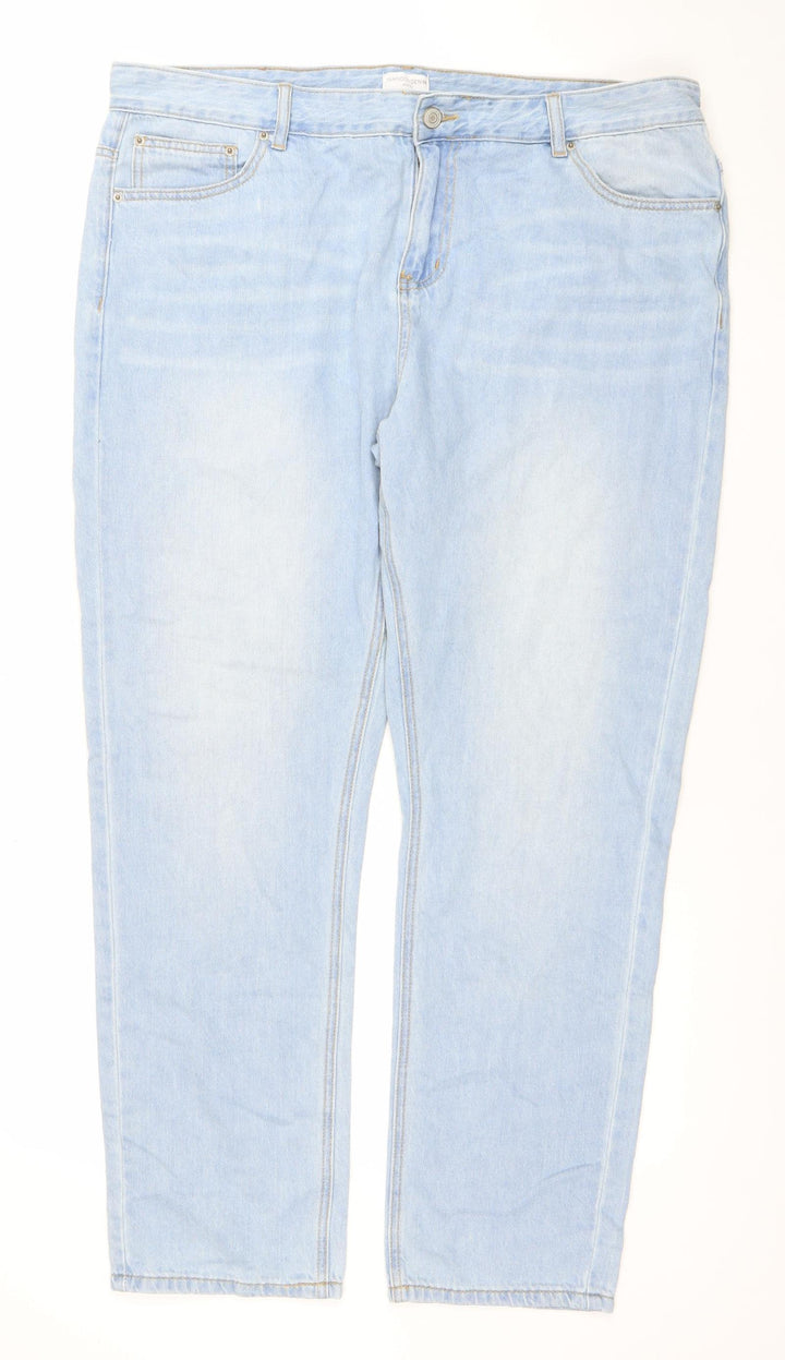 Tamnoon Denim Men Blue Light Wash Straight Jeans Size 46