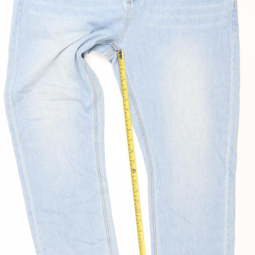 Tamnoon Denim Men Blue Light Wash Straight Jeans Size 46