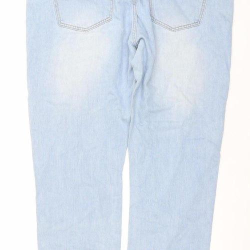 Tamnoon Denim Men Blue Light Wash Straight Jeans Size 46