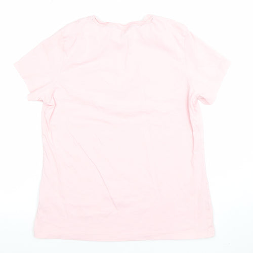 Puma Womens Pink Basic Logo T-Shirt Size M Short Sleeve Crew Neck