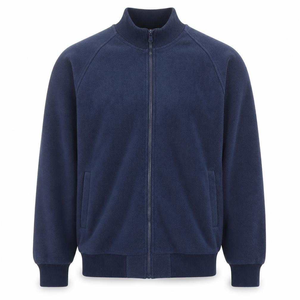Front view of Dunnes Men’s Blue Fleece Full Zip Jacket, size M