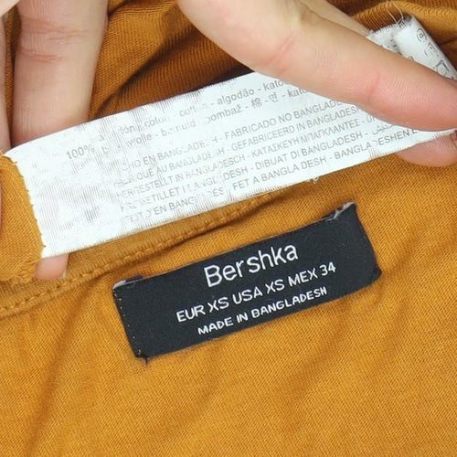 Bershka Men’s Orange Broken Romance Graphic Cotton T-Shirt XS