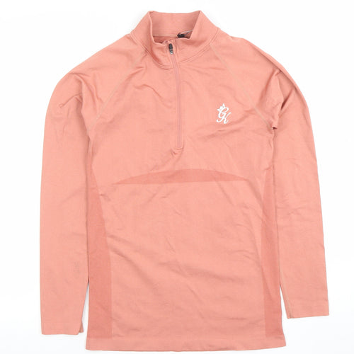 Gym King Women's Pink 1/4 Zip Long Sleeve Activewear Top Size 8