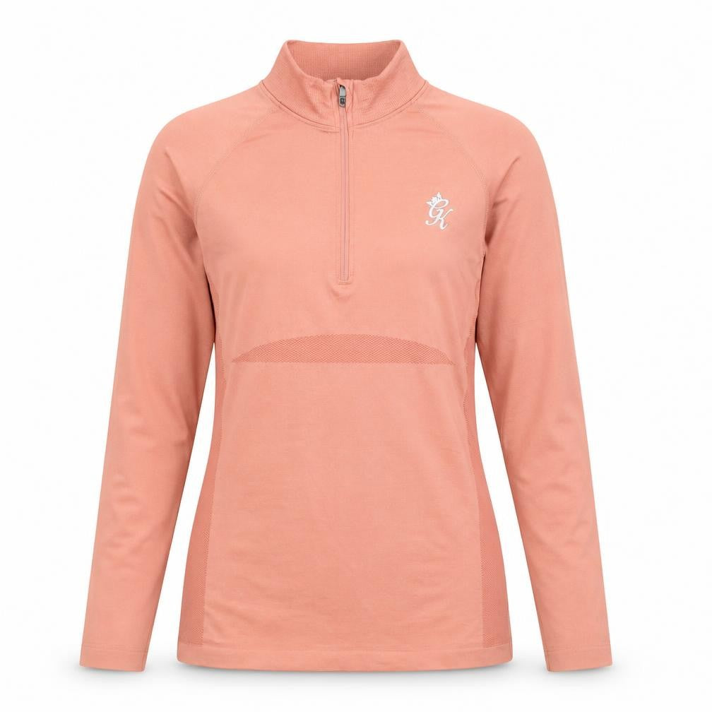 Gym King Women's Pink 1/4 Zip Long Sleeve Activewear Top Size 8