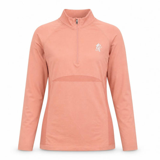 Gym King Women's Pink 1/4 Zip Long Sleeve Activewear Top Size 8