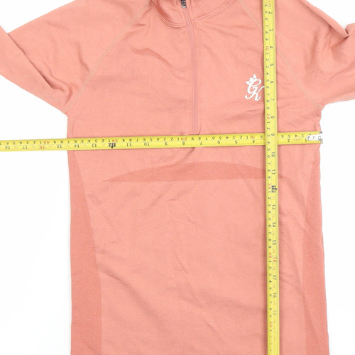 Gym King Women's Pink 1/4 Zip Long Sleeve Activewear Top Size 8