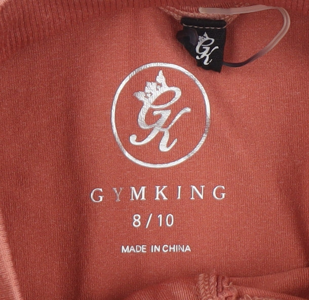 Gym King Women's Pink 1/4 Zip Long Sleeve Activewear Top Size 8