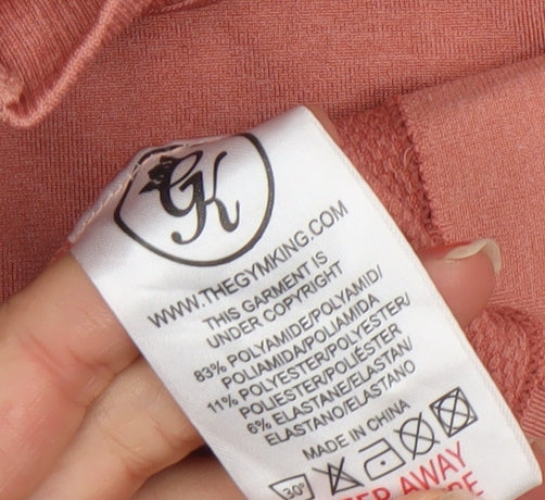 Gym King Women's Pink 1/4 Zip Long Sleeve Activewear Top Size 8