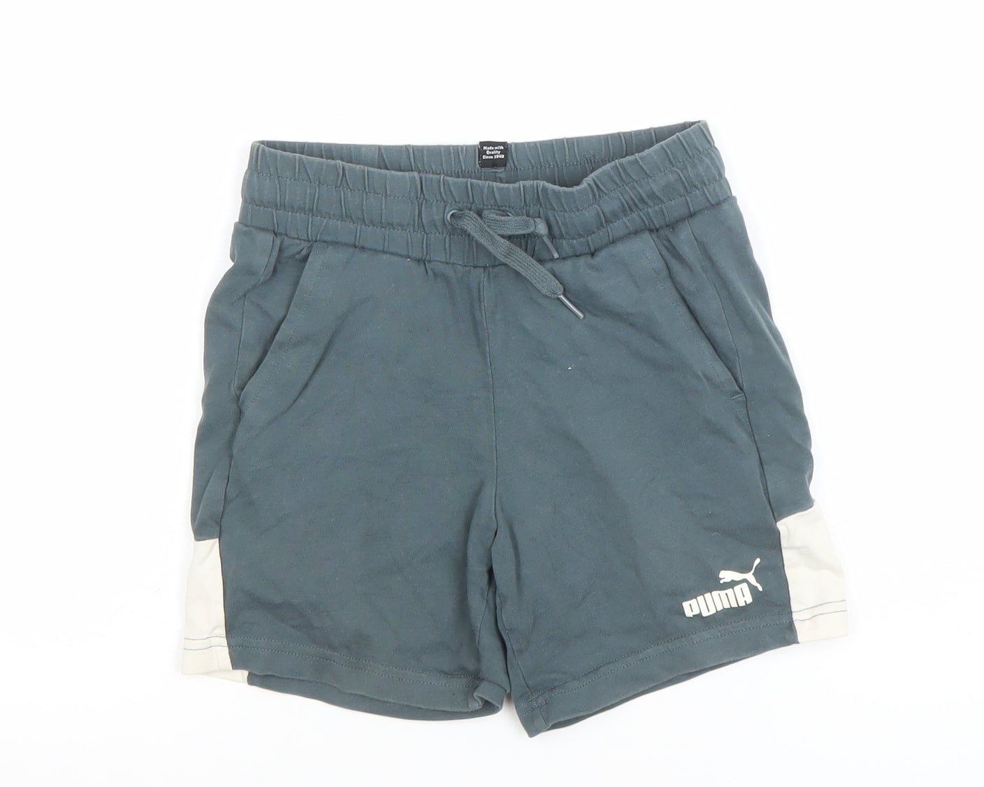 Puma Boys Blue Athletic Shorts 9-10 Years Drawstring Elastic Waist