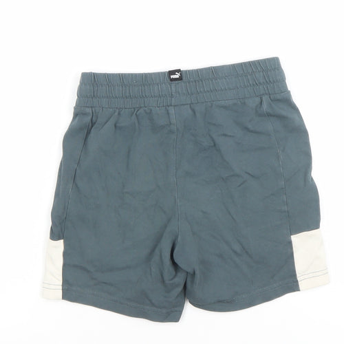 Puma Boys Blue Athletic Shorts 9-10 Years Drawstring Elastic Waist