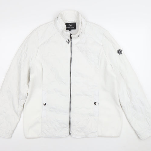 Normann Women White Quilted Mid-Length Jacket Size 12