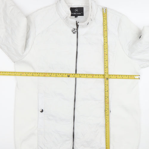 Normann Women White Quilted Mid-Length Jacket Size 12