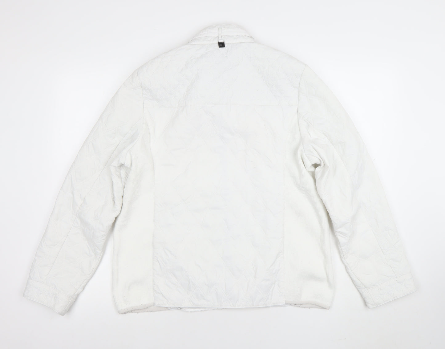 Normann Women White Quilted Mid-Length Jacket Size 12