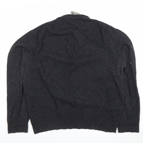 Part Two Mens Grey Lambswool V-Neck Jumper Size M
