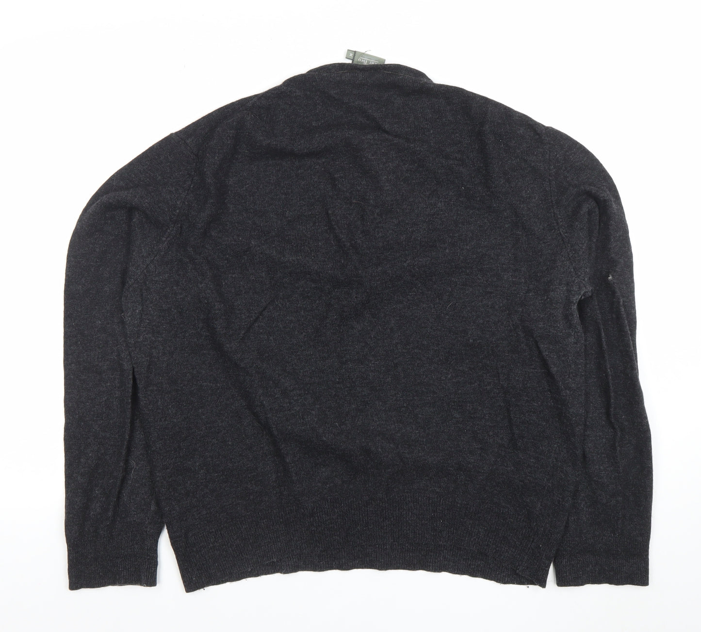 Part Two Mens Grey Lambswool V-Neck Jumper Size M