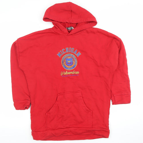 SINAN Red Michigan Wolverines Women's Pullover Hoodie M 100% Cotton