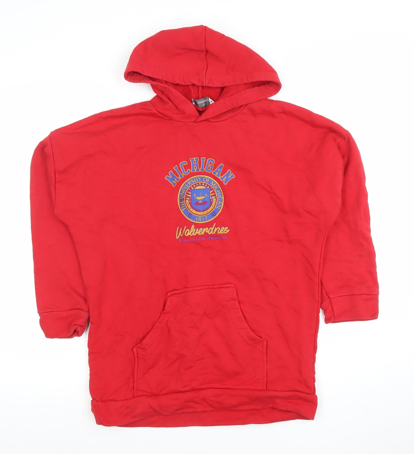 SINAN Red Michigan Wolverines Women's Pullover Hoodie M 100% Cotton