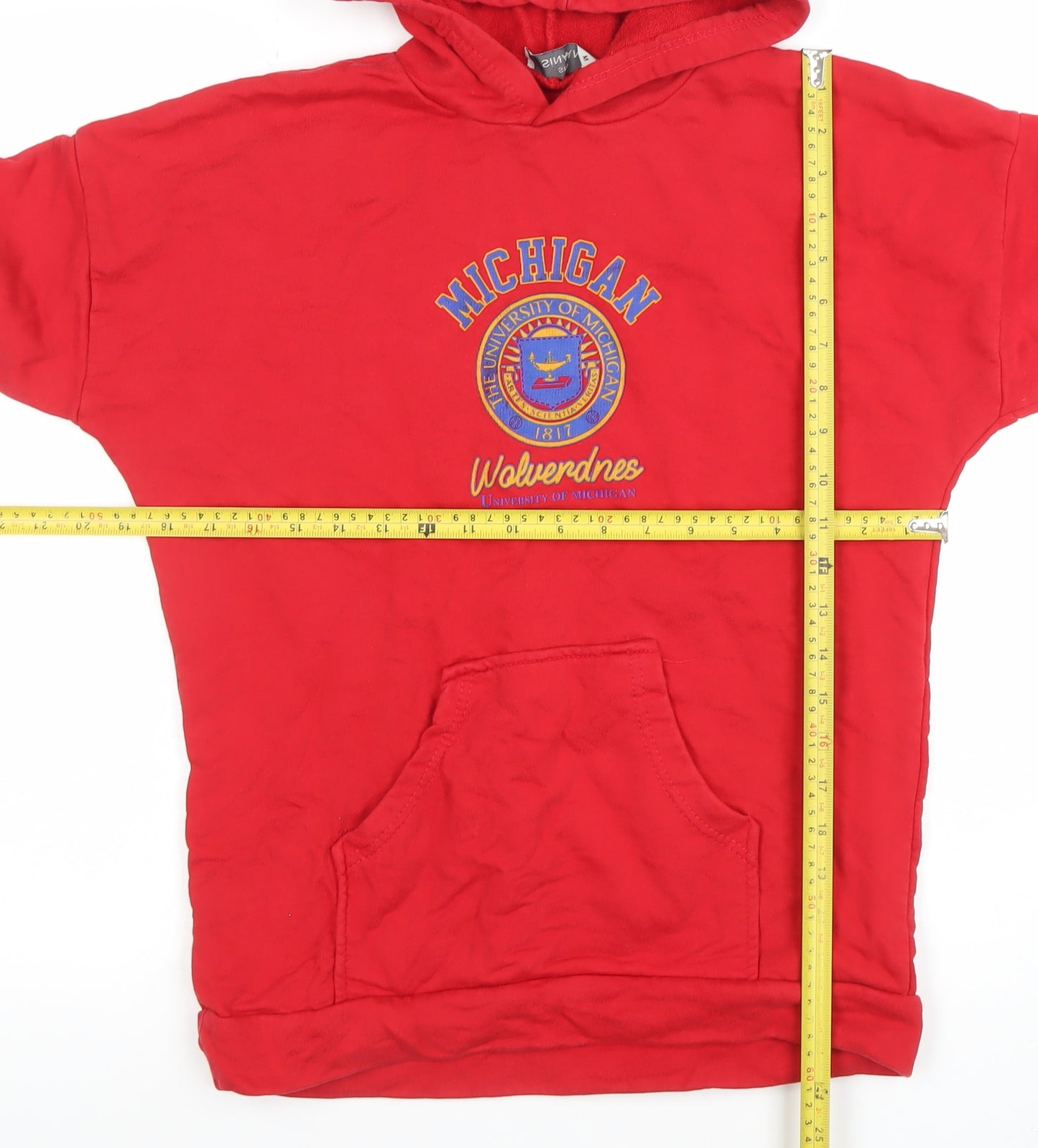 SINAN Red Michigan Wolverines Women's Pullover Hoodie M 100% Cotton