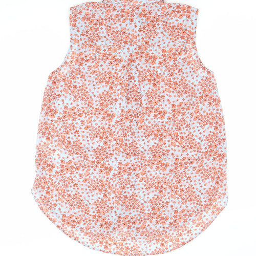 H&M Women's Multicoloured Floral Sleeveless Button-Up Blouse Size 8