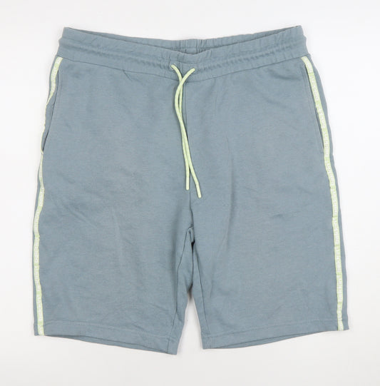 Bekkin Men's Blue XL Sweat Shorts Cotton Blend Drawstring Casual