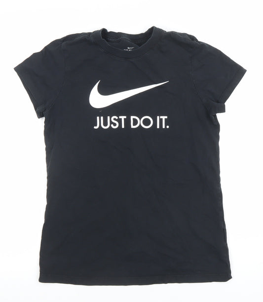 Nike Women's Black Just Do It Cotton Logo T-Shirt Size M
