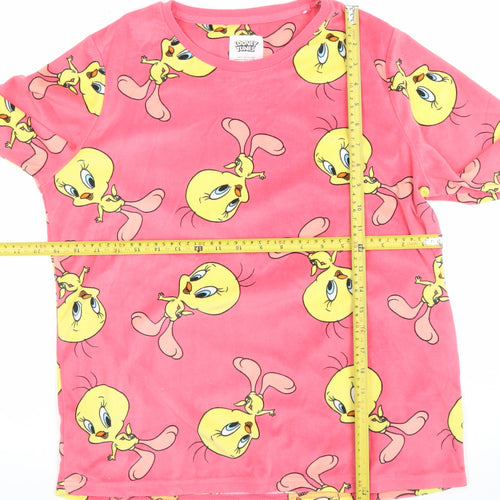 Looney Tunes Tweety Pink Fleece Women's Nightshirt Size S