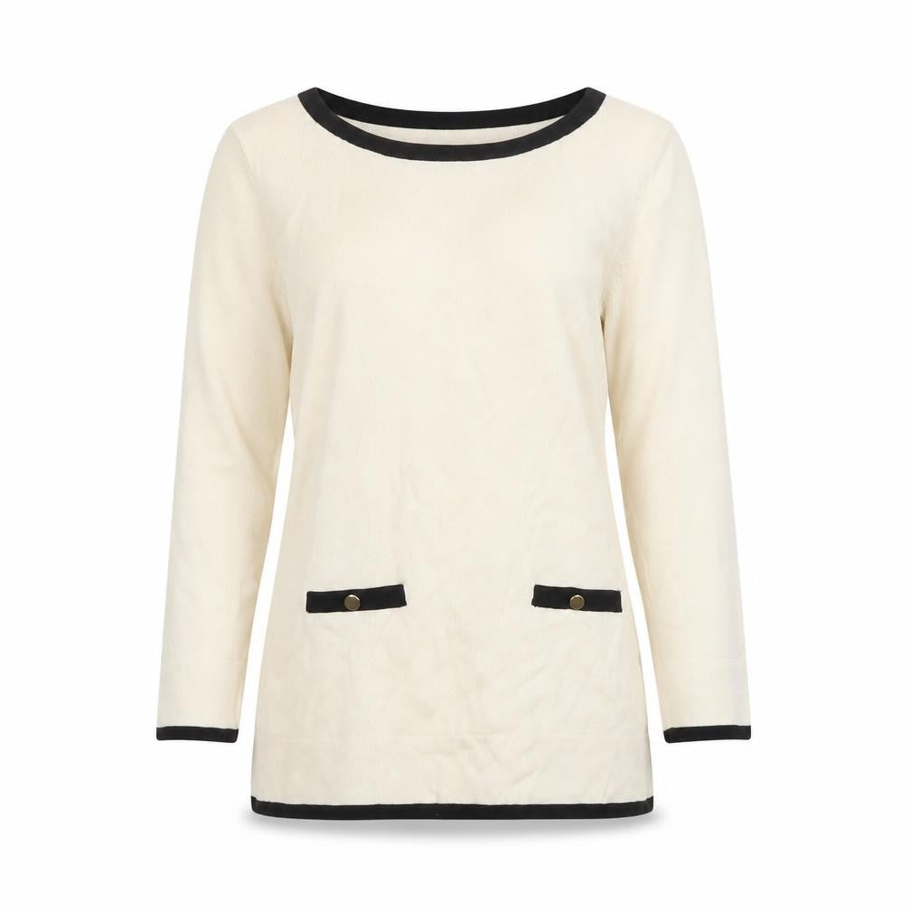 Oasis Women’s Ivory Tunic Top XS 3/4 Sleeve Cotton Viscose Knit
