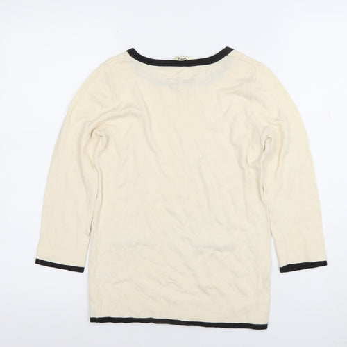 Oasis Women’s Ivory Tunic Top XS 3/4 Sleeve Cotton Viscose Knit