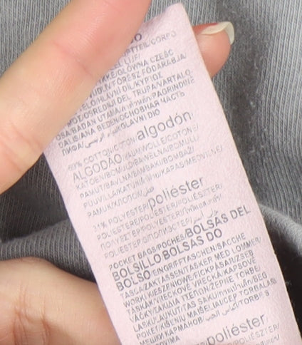 Under Armour Boys Grey Full Zip Hoodie Size Medium Cotton Blend