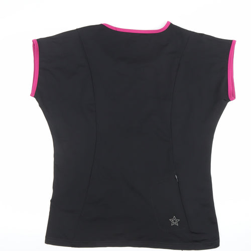 Crivit Sports Black Pink Trim Short Sleeve T-Shirt M