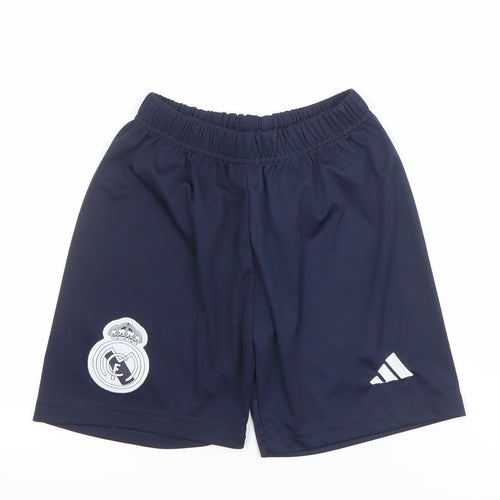 Adidas Boys Blue Athletic Football Shorts Size 152 Real Madrid