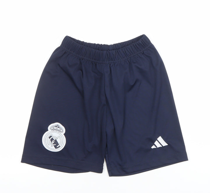 Adidas Boys Blue Athletic Football Shorts Size 152 Real Madrid