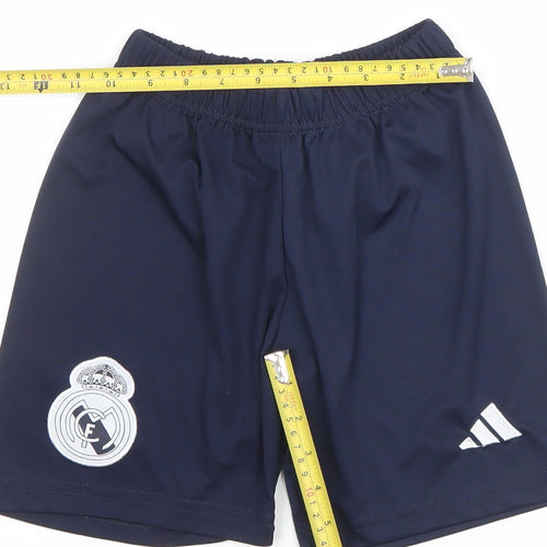 Adidas Boys Blue Athletic Football Shorts Size 152 Real Madrid