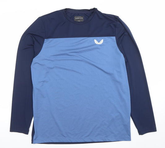 Castore Men's Blue Long Sleeve Athletic T-Shirt Top Size L