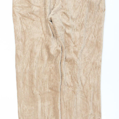 H&M Women Beige XS Velour Jogger Trousers Elastic Waist Soft Lined