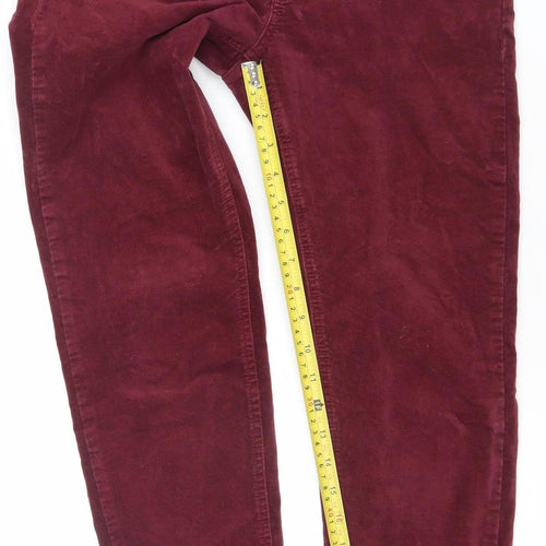 Blue 73 Womens Red Corduroy Skinny Jeans Size 8