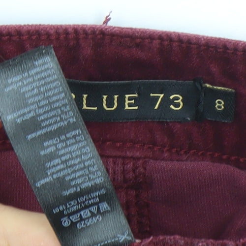 Blue 73 Womens Red Corduroy Skinny Jeans Size 8