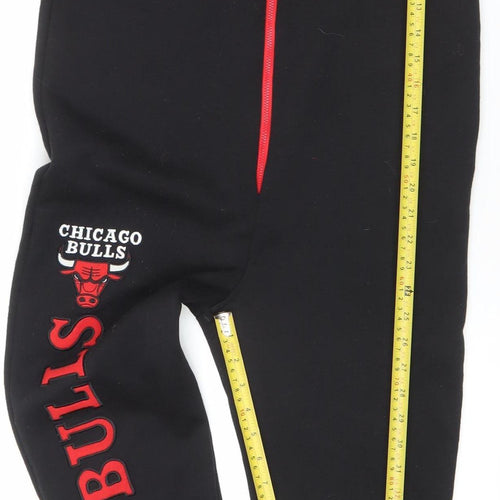 Primark Boys Black Red Chicago Bulls Fleece Hooded One Piece 10-11 Years