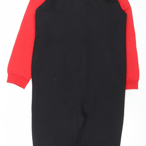 Primark Boys Black Red Chicago Bulls Fleece Hooded One Piece 10-11 Years