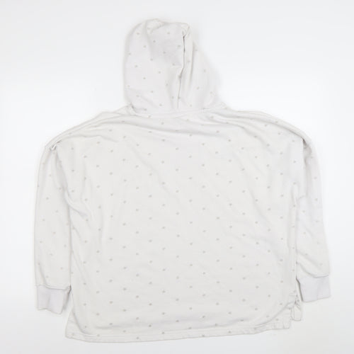 Converse Women White Star Print Pullover Hoodie Size L
