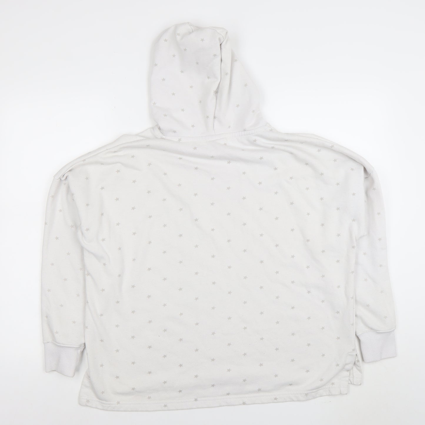 Converse Women White Star Print Pullover Hoodie Size L