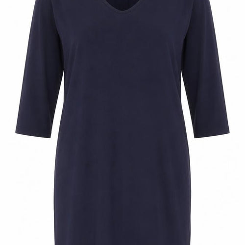 Masai Women Navy Blue M Shift Dress 3/4 Sleeve Viscose Blend