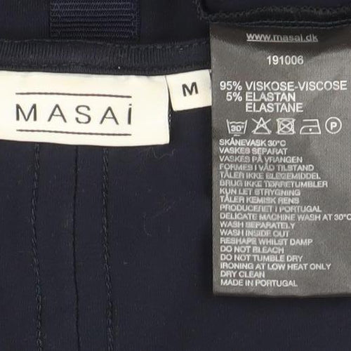 Masai Women Navy Blue M Shift Dress 3/4 Sleeve Viscose Blend