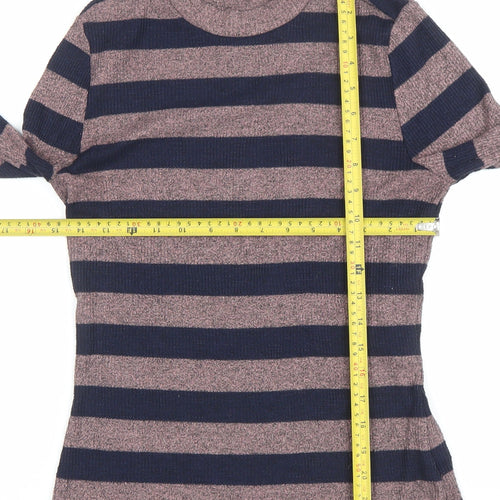 Next Women’s Multicoloured Striped Crew Neck Long Sleeve Jumper Size 12