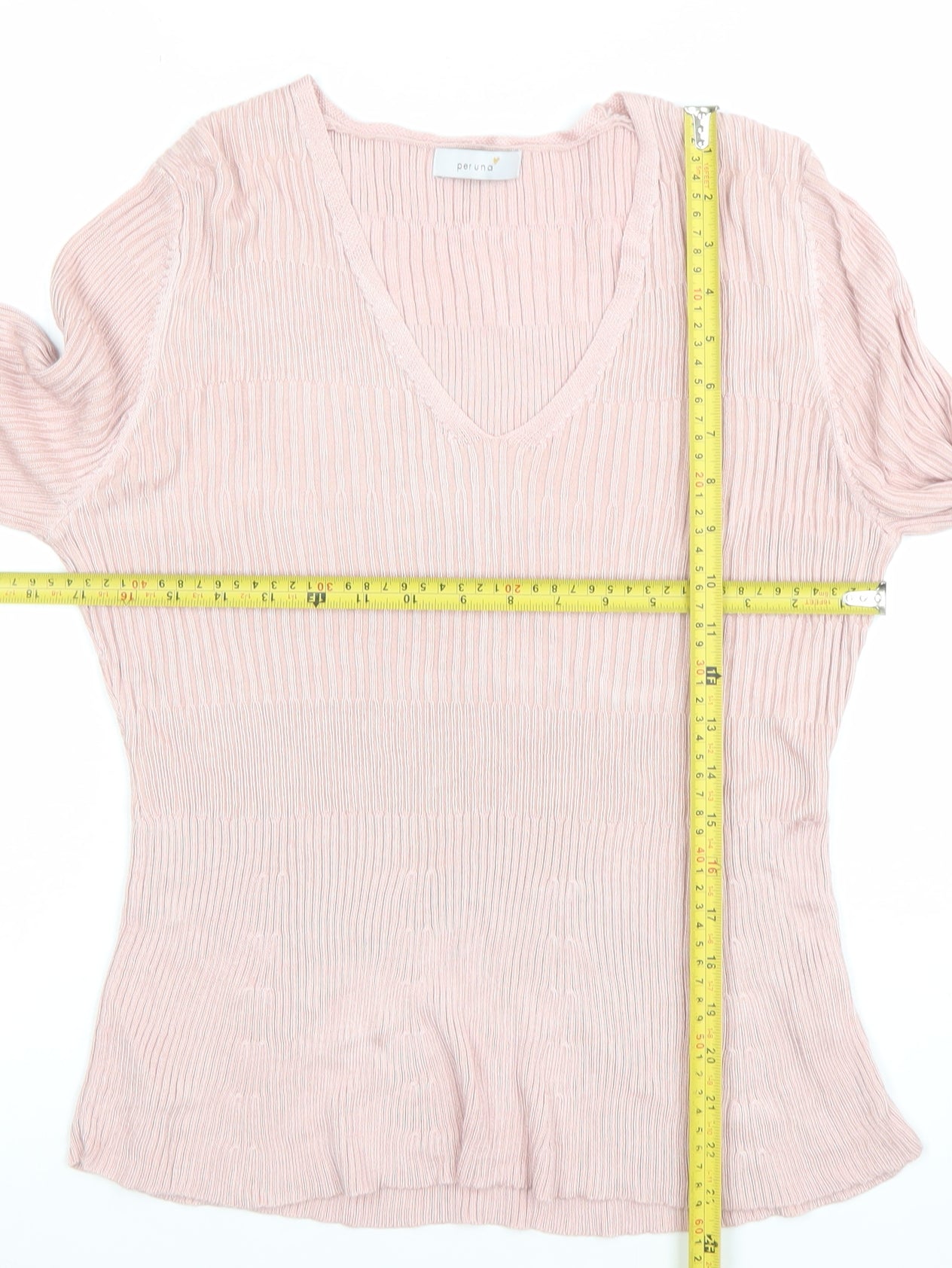 Marks and Spencer Per Una Pink V-Neck Slim Fit Knit Jumper Women's UK 16