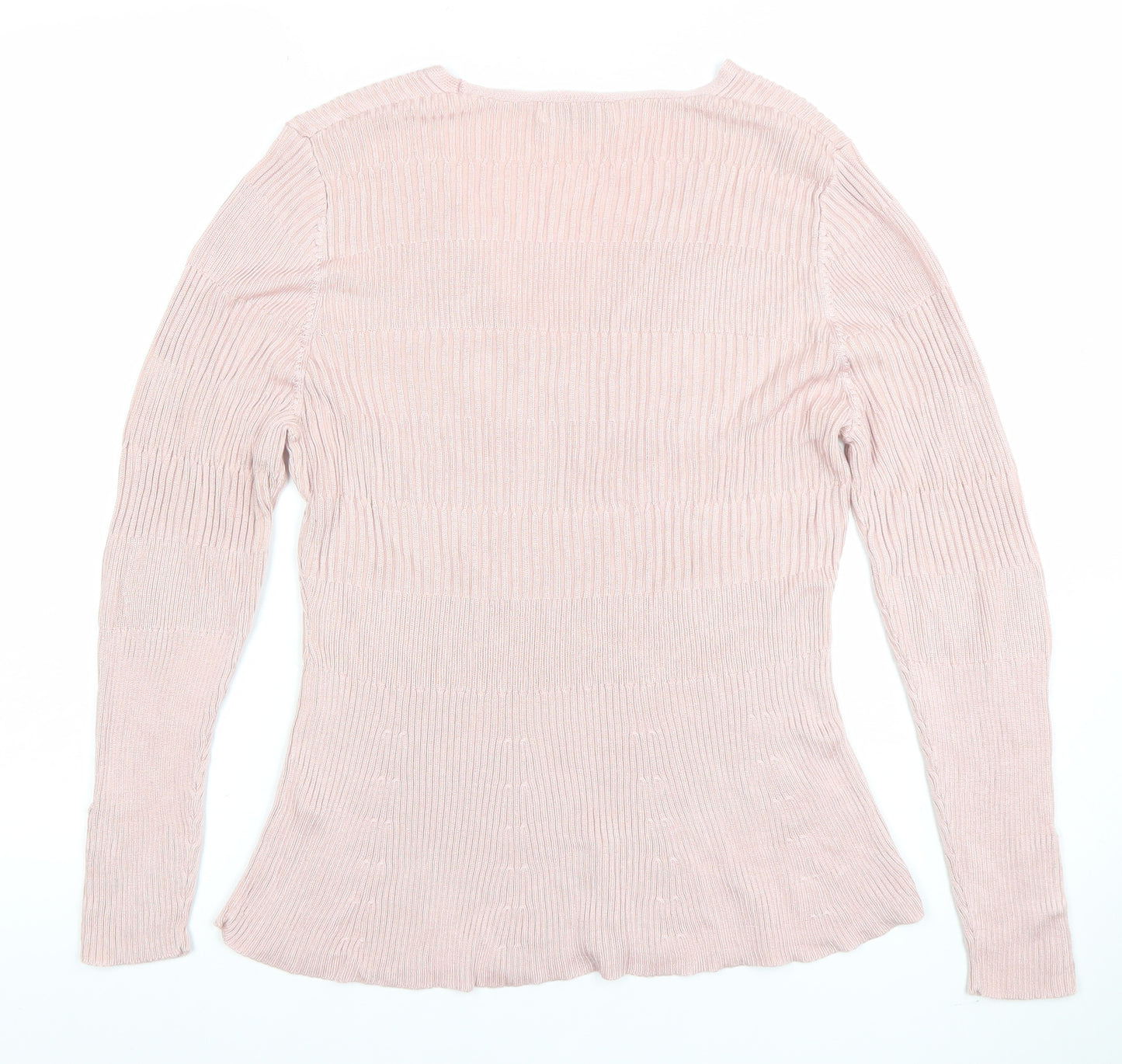 Marks and Spencer Per Una Pink V-Neck Slim Fit Knit Jumper Women's UK 16