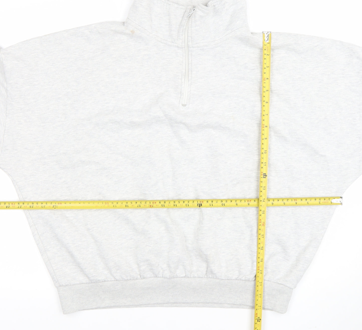 Boohoo Men's Grey 1/4 Zip High Neck Pullover Sweatshirt L