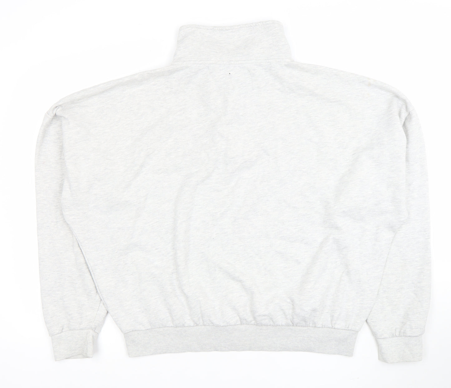 Boohoo Men's Grey 1/4 Zip High Neck Pullover Sweatshirt L