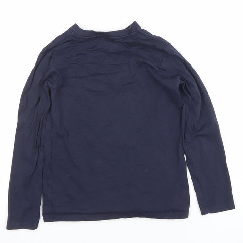 Dunnes Stores Boys Blue Christmas Long Sleeve Cotton T-Shirt 8-9 Years